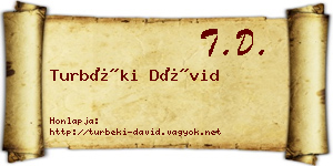 Turbéki Dávid névjegykártya