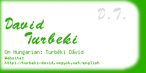 david turbeki business card