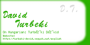 david turbeki business card